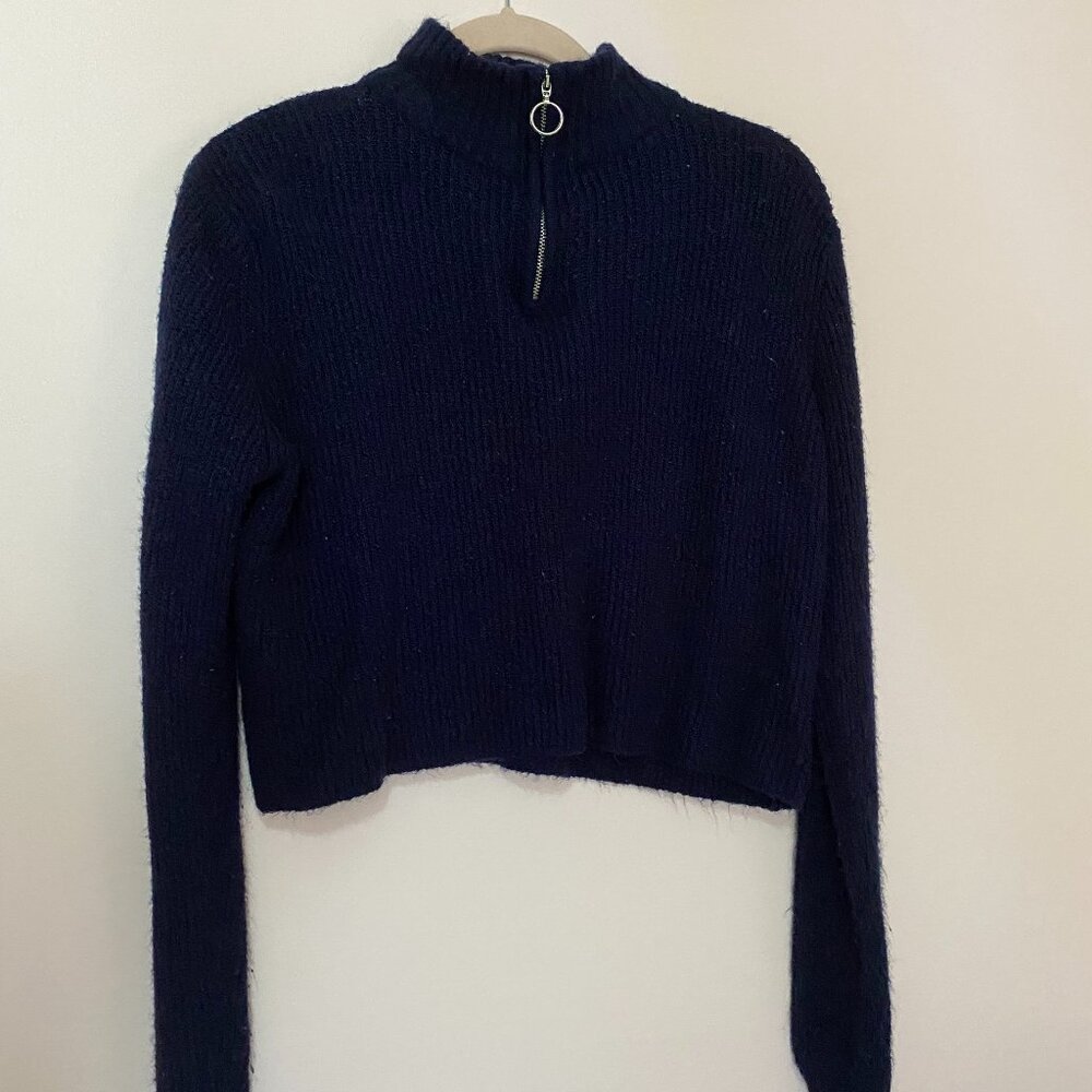 Zipped navy sweater